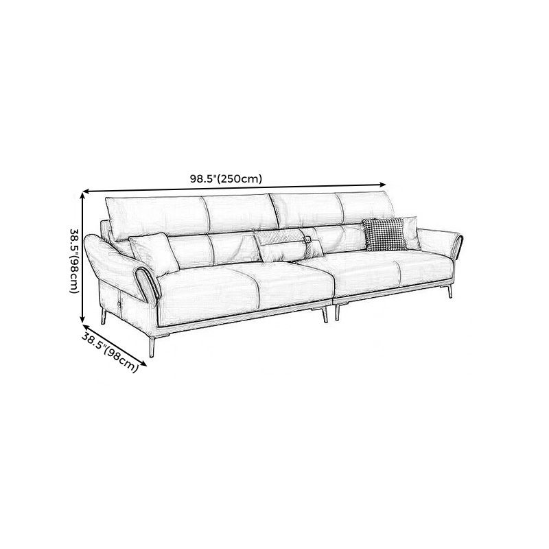 Faux leather High Back Square Arm Sofa and Sectional with Stain-Resistant Clearhalo 'furn' 'furn_sectionals' 'Furniture' 'furniture_sectionals' 'kitchen' 'kitchen_sectionals' 'Living Room Furniture' 'Sectionals' 1200x1200_7775ac4c-3277-471f-912e-1e9d7d8b77f2