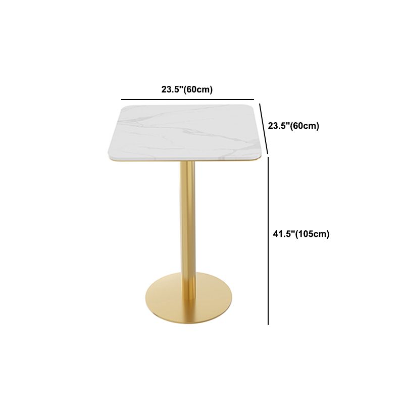 White Stone Bar Dining Table Traditional Luxury Bar Table with Gold Base Clearhalo 'Bar Furniture' 'Bar Tables' 'bar_tables' 'furn' 'furn_bar_tables' 'Furniture' 'Kitchen & Dining Furniture' 1200x1200_77763190-ae35-41b4-896e-e3da43ae1c3d