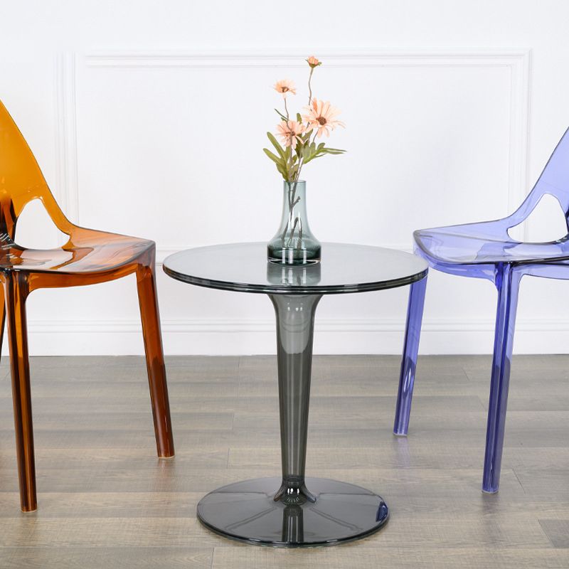 18.8"H Modern Single Pedestal Base Solid Color Plastic Round End Table