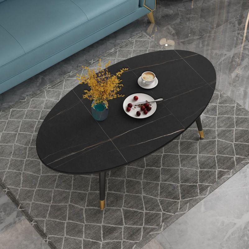 18.8" Tall Modern Ironcraft 4 Legs Black/white Slate Top Coffee Table Clearhalo 'Coffee & Accent Tables' 'Coffee Tables' 'coffee_tables' 'furn' 'furn_coffee_tables' 'Furniture' 'furniture_coffee_tables' 'Living Room Furniture' 1200x1200_7777e2c7-e573-4f48-85a6-750b77d4b27d