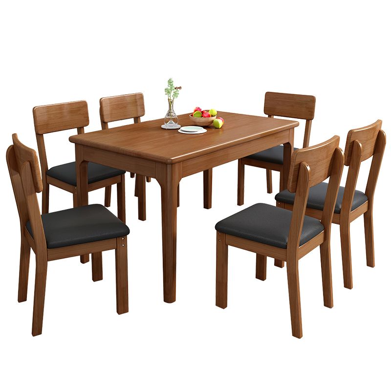 Rubberwood Dining Table Rectangle Solid Wood 4 Legs Wood Base Table for Home Clearhalo ' dining_table' 'Dining Tables & Seating' 'Dining Tables' 'furn' 'furn_dining_table' 'Furniture' 'furniture_dining_table' 'Kitchen & Dining Furniture' 'kitchen&dining_furn' 'kitchen' 'kitchen_dining_table' 1200x1200_7778abfe-3d34-429d-80a9-0f3e697d2914