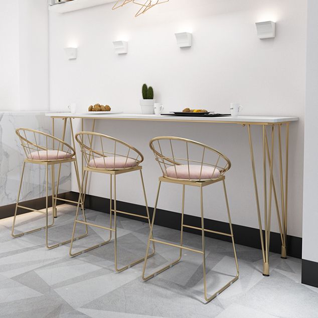 Tavolo da pub rettangolo bianco finto tavolo da cocktail in altezza della barra in marmo con base metallica