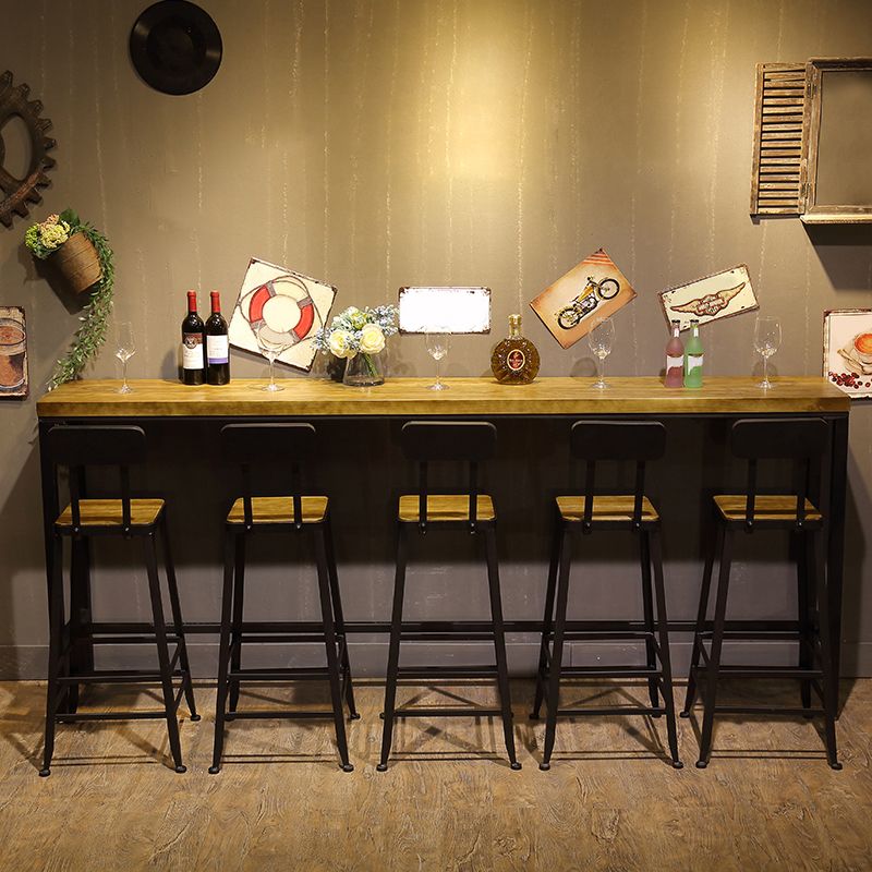 Tavolo da pranzo da bar moderno rettangolare Tavolo da bar in legno massello in marrone