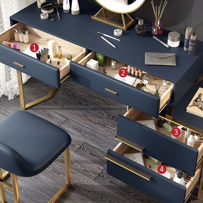 Set di vanità per campeggio con specchio blu per trucco glam