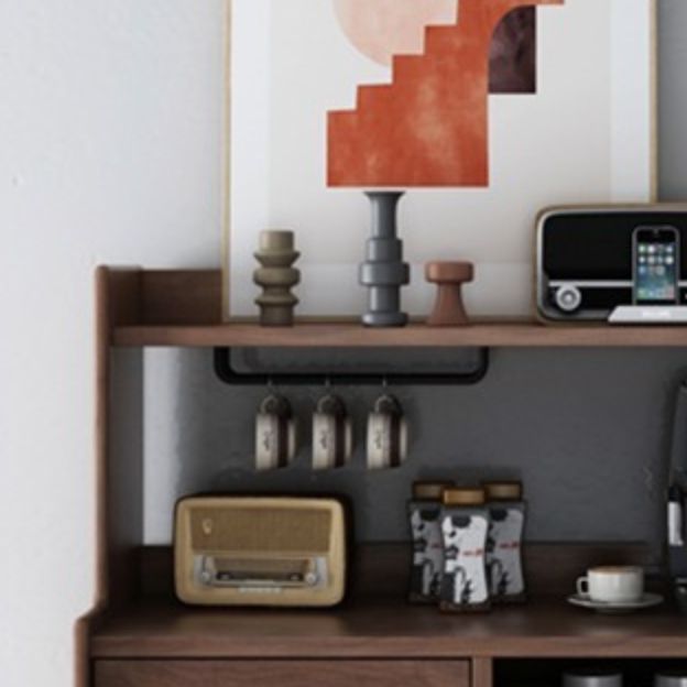 Serveur de restauration moderne serveur de buffet de pin avec des tiroirs pour la cuisine