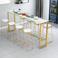 White Glam Style Bar Table in Iron Top and Faux Marble Bar Table, Only Table Clearhalo 'Bar Furniture' 'Bar Tables' 'bar_tables' 'furn' 'furn_bar_tables' 'Furniture' 'furniture_bar_tables' 'Kitchen & Dining Furniture' 1200x1200_777d68e0-d772-4fb0-be55-ca5ff368ea4c