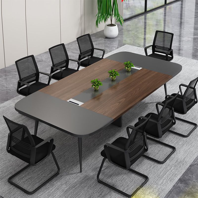 Industrieel ovaal kantoor bureau vervaardigd hout executive bureau