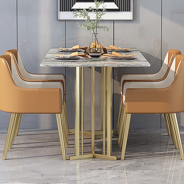 Sintered Stone Dining Table Traditional Luxury Rectangle Table with Gold Frame Clearhalo ' dining_table' 'Dining Tables & Seating' 'Dining Tables' 'furn' 'furn_dining_table' 'Furniture' 'furniture_dining_table' 'Kitchen & Dining Furniture' 'kitchen&dining_furn' 'kitchen' 'kitchen_dining_table' 1200x1200_7782cb58-2d97-47e2-9f5c-915ccd025391