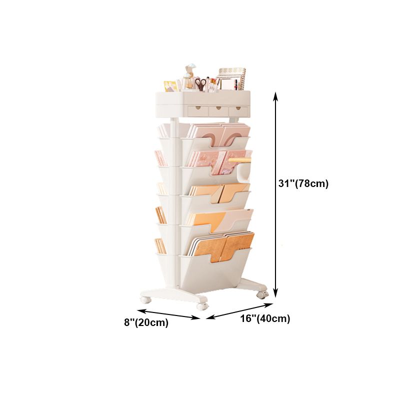 7.87"W Bookcase Contemporary Style Closed Back White Bookshelf for Home Office Clearhalo 'Bookcases' 'furn' 'furn_bookcases' 'Furniture' 'furniture_bookcases' 'Office Furniture' 1200x1200_7783ed4e-79c3-4db4-b785-fbe4cd27c01b