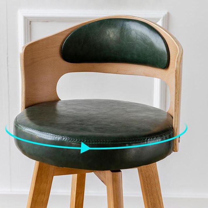 Taburete de madera contemporáneo taburete de cuero falso en acabado mate para interiores