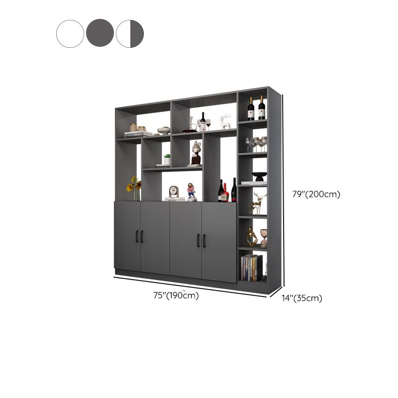 Modern Wooden 78.74" Tall Accent Cabinet with Shelves and Doors