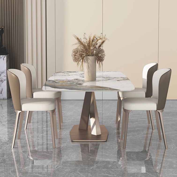 Muebles de pedestal de lujo tradicionales mesa de comedor de piedra para comedor