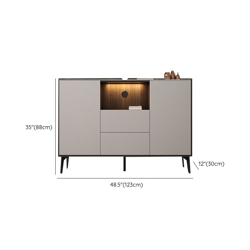 Stone Media Console TV Stand Modern TV Stand Console with 2 Drawers Clearhalo 'furn' 'furn_tv_stands_entertainment_centers' 'Furniture' 'Living Room Furniture' 'TV Stands & Entertainment Centers' 'TV Stands & Media Storage Furniture' 'tv_stands_entertainment_centers' 1200x1200_778891f3-1491-45f1-944d-49eb5ce0670c