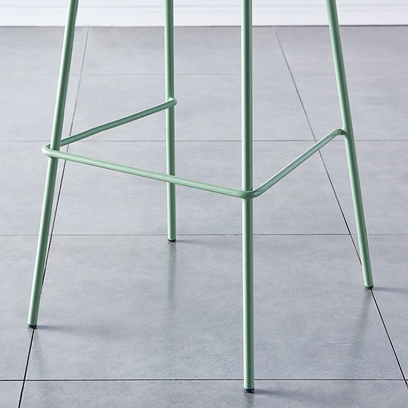 Nordic Backrest Counter Stool with Metal Base Plastic Armless Cafe Bar Chair with 4 Legs Clearhalo 'Bar Furniture' 'Bar Stools' 'bar_stools' 'furn' 'furn_bar_stools' 'Furniture' 'Kitchen & Dining Furniture' 1200x1200_778a9bc8-3ca1-403f-8273-347f0cd9adef