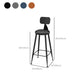 Contemporary Faux Leather Counter Stools Metal Bar Stools for Home Use