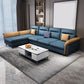 Blue 4-seater Faux Leather Tufted Pillow Top Arm Sectional Sofa Clearhalo 'furn' 'furn_sectionals' 'Furniture' 'Living Room Furniture' 'Sectionals' 1200x1200_778ac0d5-eab4-4f31-b37f-f0cf507c7996
