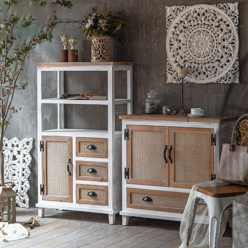 Bois en détresse 1 - Accent Points étagères industrielles comprenant une armoire avec des tiroirs