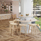 Silla de bar sin espalda de madera maciza taburete de bar de interior moderno con patas de madera