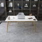 Glam Style Office Desk Rectangular Writing Desk with Metal Legs Clearhalo 'furn' 'furn_office_desk' 'Furniture' 'furniture_office_desk' 'Office Desks' 'Office Furniture' 'office_desk' 1200x1200_778e296a-e487-4791-8e94-48ba59ef5f1d