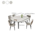 Mesa de comedor sencilla y moderna, mesa de comedor de piedra sinterizada con base de madera