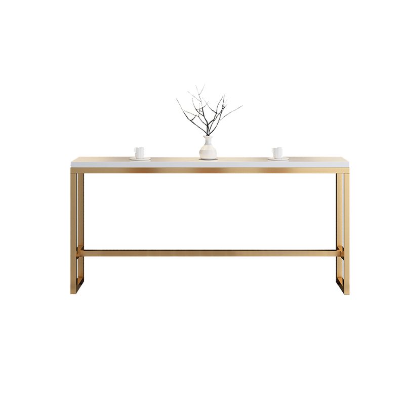Glam Style Rectangle Bar Table Golden Base for Milk Tea Shop Clearhalo 'Bar Furniture' 'Bar Tables' 'bar_tables' 'furn' 'furn_bar_tables' 'Furniture' 'Kitchen & Dining Furniture' 1200x1200_7790b3e6-60dd-4add-8761-7f9fc04c6540