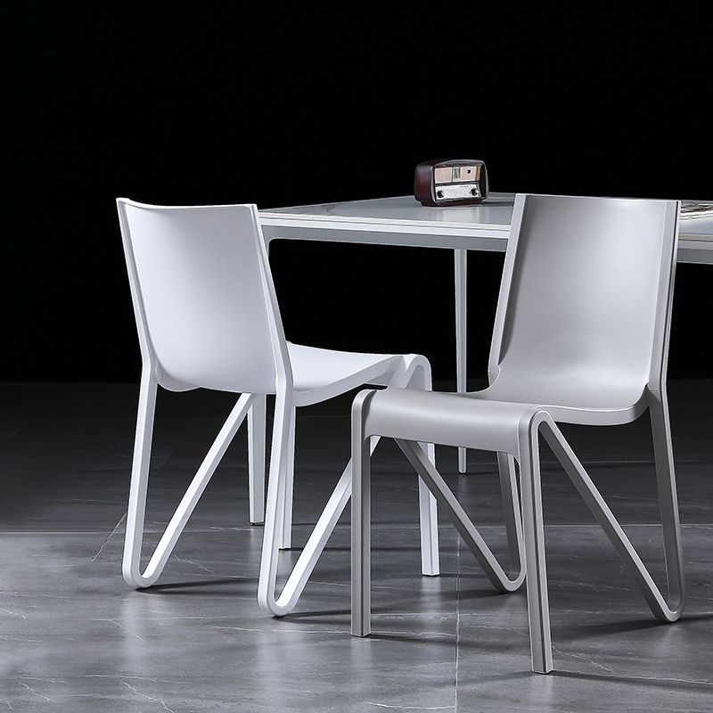 Scandinavian Home Side Chair Solid Back Plastic Multicolor Dining Room Chair Clearhalo ' kitchen&dining_furn' 'Dining Chairs' 'Dining Tables & Seating' 'dining_chair' 'furn' 'furn_dining_chair' 'Furniture' 'furniture_dining_chair' 'Kitchen & Dining Furniture' 'kitchen' 1200x1200_7791a10c-b54f-41d5-959a-b47dedd25c3f