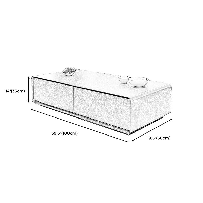 Wooden Block Cocktail Table with Drawers Rectangle Coffee Table in Natural Clearhalo 'Coffee & Accent Tables' 'Coffee Tables' 'coffee_tables' 'furn' 'furn_coffee_tables' 'Furniture' 'furniture_coffee_tables' 'Living Room Furniture' 1200x1200_7791d86d-ebfe-4397-a850-c9f89934a81d
