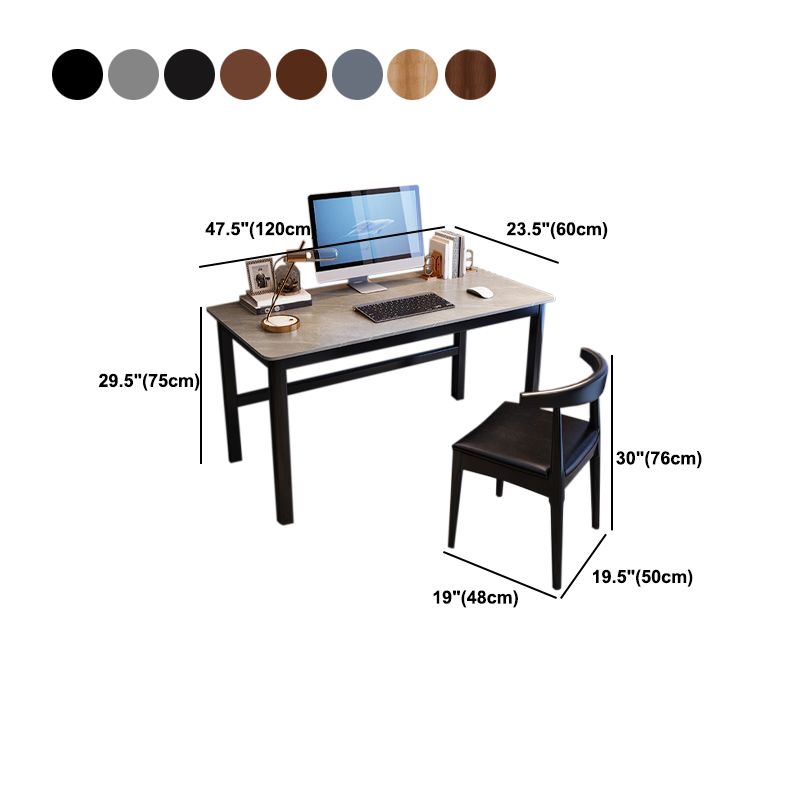 Moderne rechthoekige kantoorbureau marmeren massief hout schrijfde bureau