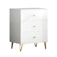Contemporary White Wooden Chest with Drawers and Metal Legs Accent Chest