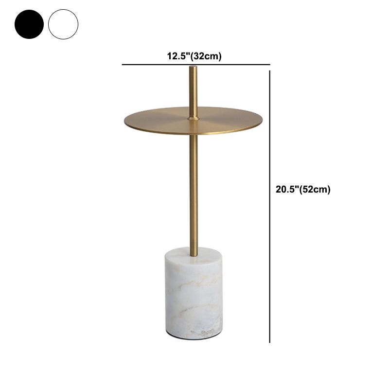 Marble Pedestal End Table Metal Black/ Gold Round Side End Table Clearhalo 'Coffee & Accent Tables' 'End & Side Tables' 'end_side_table' 'end_side_tables' 'furn' 'furn_end_side_tables' 'Furniture' 'furniture_end_side_table' 'Living Room Furniture' 1200x1200_77933b0b-fd03-4658-bf53-e64ada9e8556