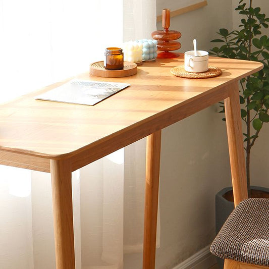 Mesa de barra rectangular moderna mesa de barra de madera maciza para comedor