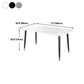 Luxury Sintered Stone Top Table Rectangle Home Desk with 4 Black Metal Legs
