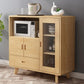 Sideboard a buffet moderno in legno massiccio 38,9 "H con cassetto e armadi