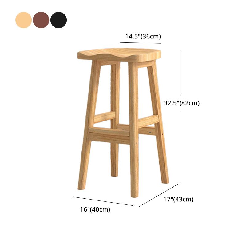 Contemporary Solid Wood Bar Stool Indoor Barstools with Wood Seat and Footrest Clearhalo 'Bar Furniture' 'Bar Stools' 'bar_stools' 'furn' 'furn_bar_stools' 'furniture_bar_stools' 'Kitchen & Dining Furniture' 'kitchen&dining_furn' 'kitchen' 'kitchen_furn' Furniture' 1200x1200_77943d17-976b-4381-9695-afd6680a3759