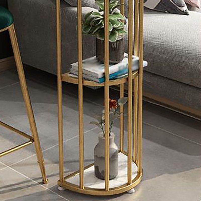 Glam Metal Bar Table 41.3"H Oval Faux Marble Top Bistro Table with Shelves Clearhalo 'Bar Furniture' 'Bar Tables' 'bar_tables' 'furn' 'furn_bar_tables' 'Furniture' 'furniture_bar_tables' 'Kitchen & Dining Furniture' 'kitchen&dining_furn' 'kitchen' 1200x1200_77946c26-5804-412c-bcc9-48fa2a70d764