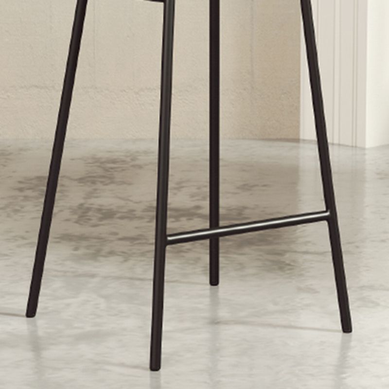 Faux Leather Bar Stools Scandinavian Low Back Armless Barstool with 4 Iron Legs Clearhalo 'Bar Furniture' 'Bar Stools' 'bar_stools' 'furn' 'furn_bar_stools' 'Furniture' 'Kitchen & Dining Furniture' 1200x1200_7794cd41-5fb7-4a08-a6c5-518b46b68ce0