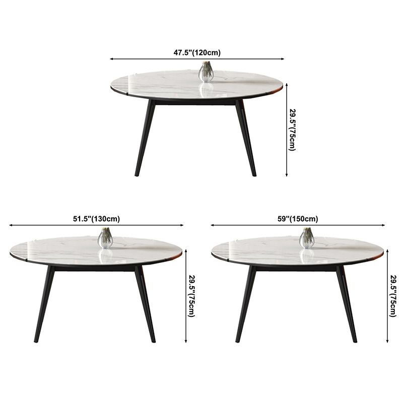Modern Style Sintered Stone Dining Table White Round Table with Metal Base Clearhalo ' dining_table' 'Dining Tables & Seating' 'Dining Tables' 'furn' 'furn_dining_table' 'Furniture' 'furniture_dining_table' 'Kitchen & Dining Furniture' 'kitchen&dining_furn' 'kitchen' 'kitchen_dining_table' 1200x1200_77961527-1503-4d66-8fe4-b7e9824371b1