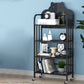 Modern Style Bookshelf Open Back Metal Bookcase with Caster Wheels