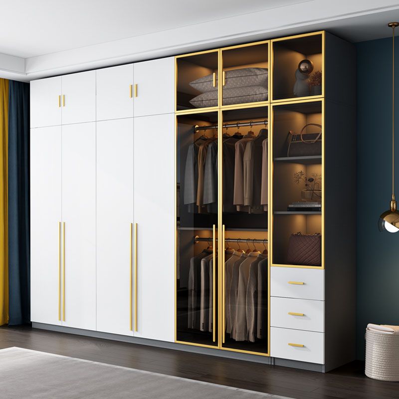 Gabinete de almacenamiento de dormitorio con puertas de vidrio marrón gabinete de puerta con bisagras contemporáneas