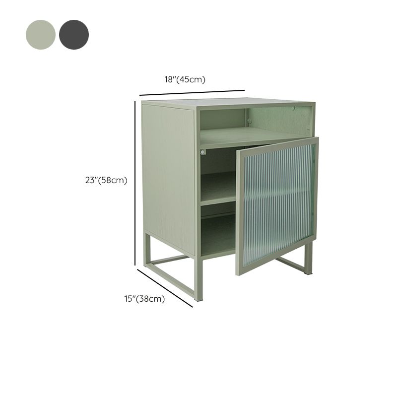 Top vetro in vetro in metallo in metallo contemporaneo 3 mensole tavolino con 1 porta, 23 "di altezza