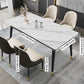 Scandinavian White Slate Dining Table Rectangular Dining Table with Four-leg Metal Base Clearhalo 'Dining Room Sets' 'Dining Tables & Seating' 'dining_room_set' 'furn' 'furn_dining_room_set' 'Furniture' 'furniture_dining_room_set' 'Kitchen & Dining Furniture' 'kitchen&dining_furn' 'kitchen' 1200x1200_7798a1b9-5530-4a09-9361-be14c2e87191