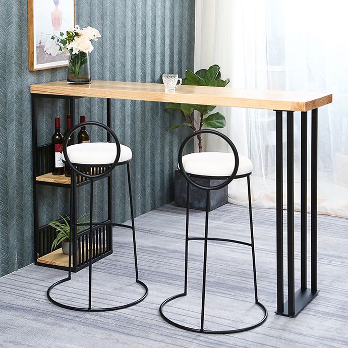 Tavolo da vino da bar in slitta industriale rettangolo interno in legno massiccio tavolino