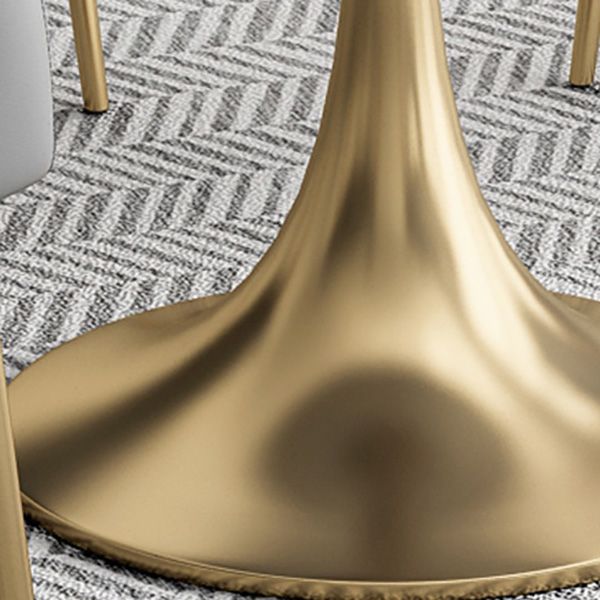 White Stone Table for Home Traditional Luxury Round Dining Table