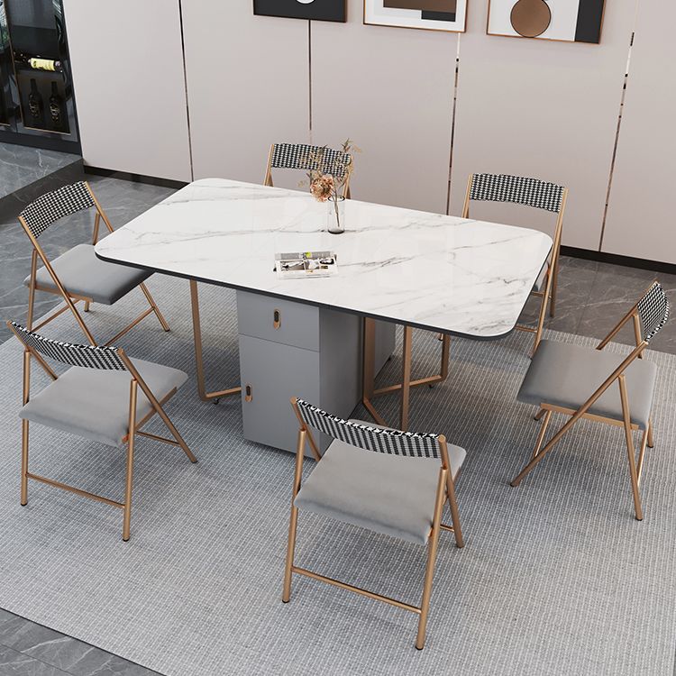 Foldable Sintered Stone Top Table Rectangle Extendable Table Clearhalo ' dining_table' 'Dining Tables & Seating' 'Dining Tables' 'furn' 'furn_dining_table' 'Furniture' 'furniture_dining_table' 'Kitchen & Dining Furniture' 'kitchen&dining_furn' 'kitchen' 'kitchen_dining_table' 1200x1200_779d2e39-9096-4ff4-974e-bc021f2ae033