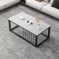 Contemporary Stone Coffee Table Rectangle Frame Coffee Cocktail Table Clearhalo 'Coffee & Accent Tables' 'Coffee Tables' 'coffee_tables' 'furn' 'furn_coffee_tables' 'Furniture' 'Living Room Furniture' 1200x1200_779d69ad-9ddc-4736-8c09-d6762de31df4