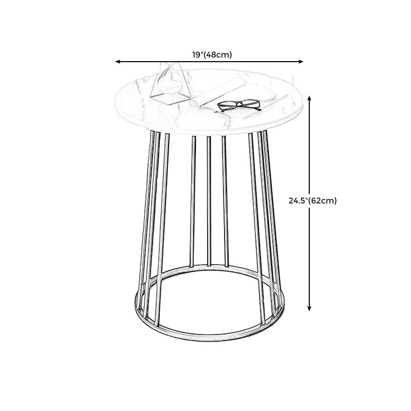 Mid-Century Modern Wooden Round Top End Table Abstract Metal Frame Sofa Side Table Clearhalo 'Coffee & Accent Tables' 'End & Side Tables' 'end_side_table' 'end_side_tables' 'furn' 'furn_end_side_tables' 'Furniture' 'furniture_end_side_table' 'Living Room Furniture' 1200x1200_779da3e4-5b4a-466e-ba8f-e2dfa1ac2a67