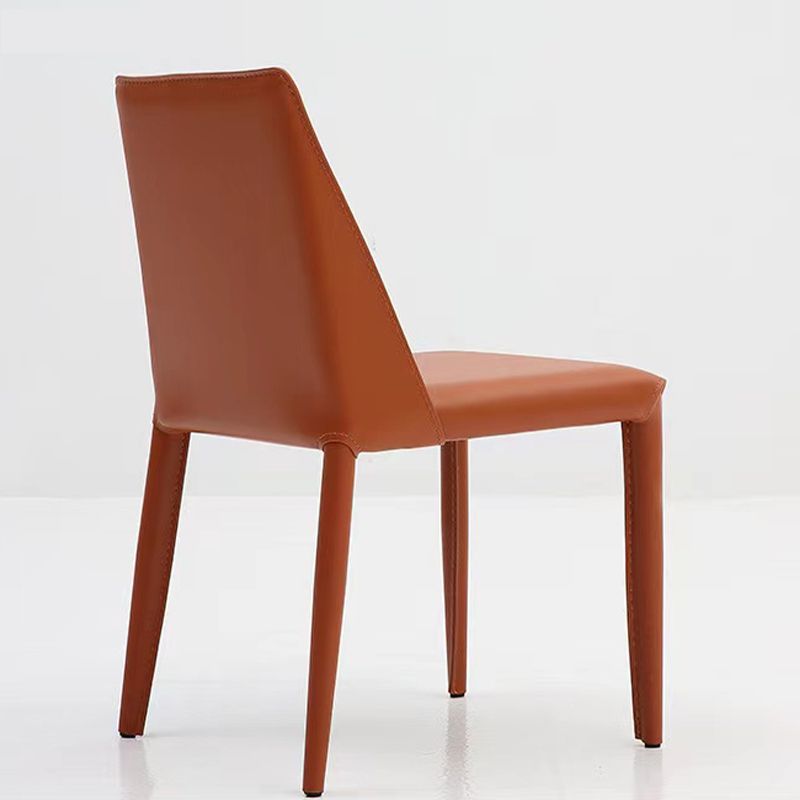 Contemporary Armless Home Side Chair Faux Leather Low Back Dining Chair