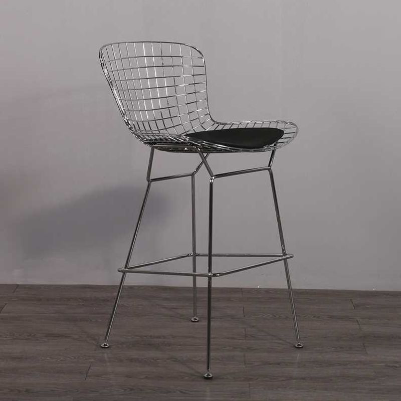 Metal Bar Stool Modern Style Backrest Bar Stools for Dining Room