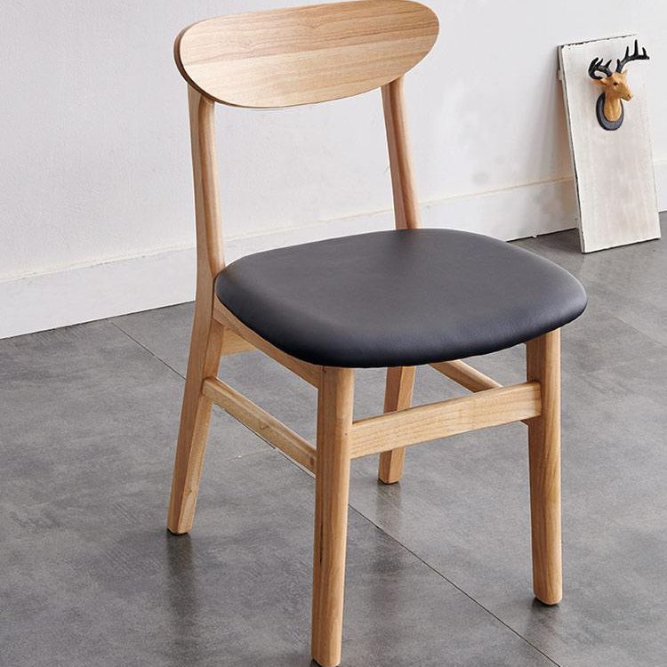 Modern Kitchen Opening Back Dining Side Chair Khaki Wood Dining Side Chair Clearhalo ' kitchen&dining_furn' 'Dining Chairs' 'Dining Tables & Seating' 'dining_chair' 'furn' 'furn_dining_chair' 'Furniture' 'furniture_dining_chair' 'Kitchen & Dining Furniture' 'kitchen' 1200x1200_779f29d0-4288-405a-9295-abc4da774d0a