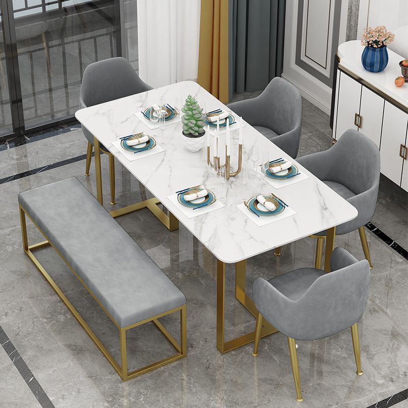 Glam Style 1/2/7 Pieces Dining Room Furniture Set Rectangular White Dining Table Set Clearhalo 'Dining Room Sets' 'Dining Tables & Seating' 'dining_room_set' 'furn' 'furn_dining_room_set' 'Furniture' 'furniture_dining_room_set' 'Kitchen & Dining Furniture' 'kitchen&dining_furn' 'kitchen' 1200x1200_779f94c9-5ea1-4a70-a44b-67ed13fe3e3f